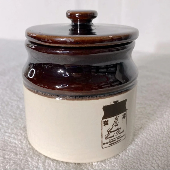 Vintage Ye Old Canadian Crockery Ceramic Abenakis Kitchen Crock Mini Canister - Picture 4 of 15